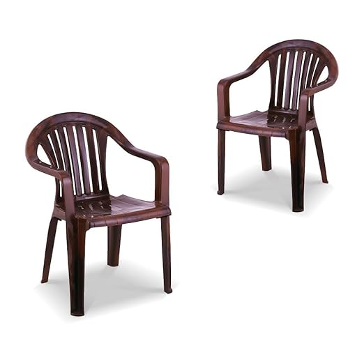 MAHARAJA Premium Plastic Chair for Home & Office | Comfortable | 200Kg Capacity (Teakwood)